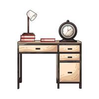 Illustration of clock on the table vector