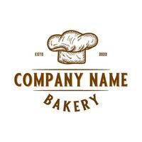 bakery logo design. with the concept of a chef's hat in a vintage style vector