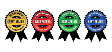 Collection of best seller label in various colors. Used for business purpose vector