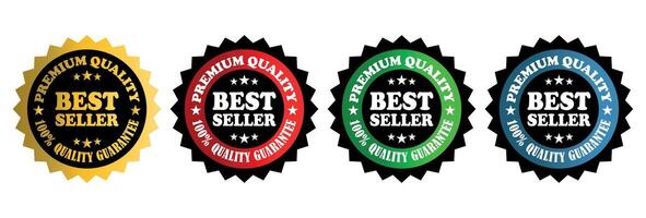 collection of best seller label in various colors. Used for business purpose vector