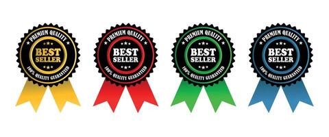 collection of best seller label in various colors. Used for business purpose vector