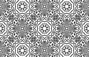 Abstract geometric black color floral pattern vector