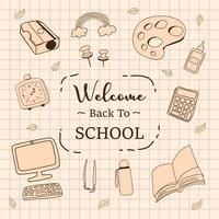 Back to school with elements for educational objects. vector