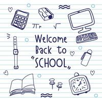 Back to school with elements for educational objects. vector