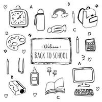 Back to school with elements for educational objects. vector
