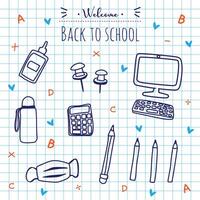 Back to school with elements for educational objects. vector
