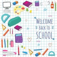 Back to school with elements for educational objects. vector