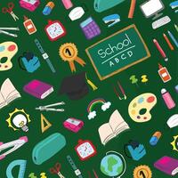 Back to school on green board background. vector