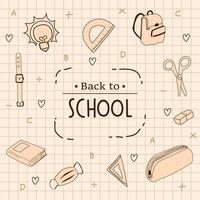 Back to school with elements for educational objects. vector