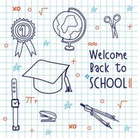 Back to school with elements for educational objects. vector