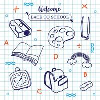 Back to school with elements for educational objects. vector