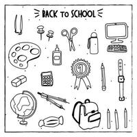 Back to school with elements for educational objects. vector