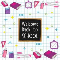 Back to school with elements for educational objects. vector