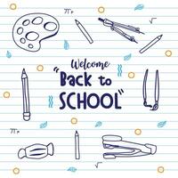 Back to school with elements for educational objects. vector