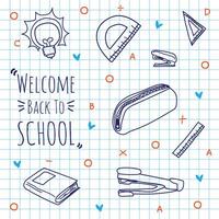 Back to school with elements for educational objects. vector