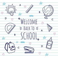 Back to school with elements for educational objects. vector