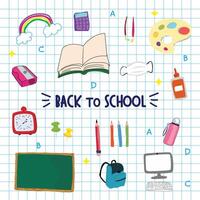 Back to school with elements for educational objects. vector