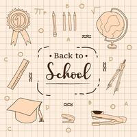 Back to school with elements for educational objects. vector