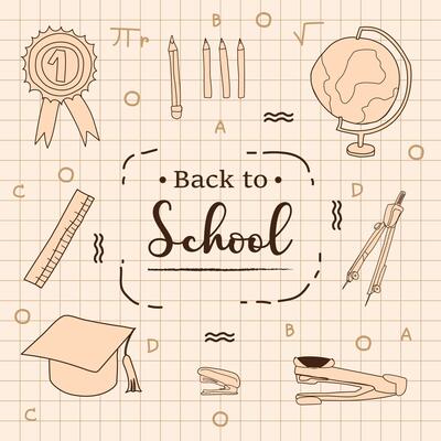 Back to school with elements for educational objects.