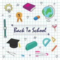 Back to school with elements for educational objects. vector