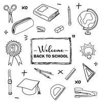 Back to school with elements for educational objects. vector