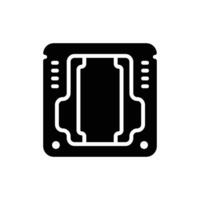 Processor icon solid style vector