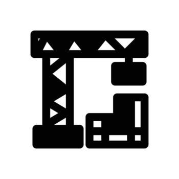 grua icono sólido estilo vector