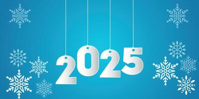 2025 Stylish Hanging Numeral Background Design. vector