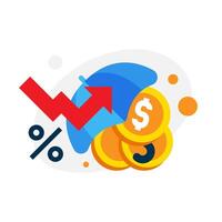 Protection against currency depreciation and inflation concept illustration flat design. simple modern graphic element for infographic, icon vector