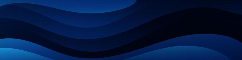 This dark blue gradient wave banner is ideal for eye catching headers, promotional banners, and graphic elements with a modern, dynamic look vector