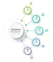 Infographic template for business. 6 Steps Modern Mindmap diagram with circles topics, presentation infographic. vector