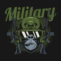 Gorilla military drawing design vector