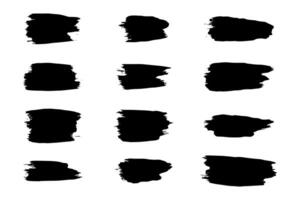 Brush strokes. paintbrush set. Grunge design elements. Rectangle text boxes. Dirty distress texture banners. vector