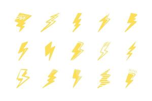 Hand drawn doodle electric lightning symbol sketch. thunder icon vector