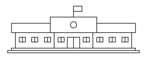 school building line art icon, university symbol. simple design isolated on outih background vector