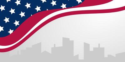 Happy American Independence Day Background, Free Copy Space Area. Template Design for Banner, Greeting card, Brochure, Web, Social media. vector