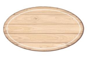 Blank oval wooden plank frame isolated graphic illustrated. Wooden whitewashed texture pattern nameplate. vector