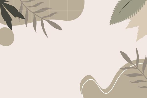 Hand Drawn Abstract Botanical Shape Element Background