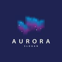 Aurora Light Wave Sky View Logo, Simple Abstract Templet Illustration Design vector