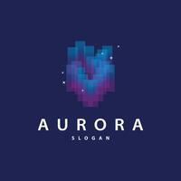 Aurora Light Wave Sky View Logo, Simple Abstract Templet Illustration Design vector
