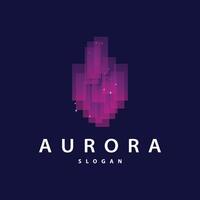 Aurora Light Wave Sky View Logo, Simple Abstract Templet Illustration Design vector