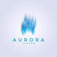 Aurora Light Wave Sky View Logo, Simple Abstract Templet Illustration Design vector