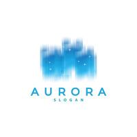 Aurora Light Wave Sky View Logo, Simple Abstract Templet Illustration Design vector