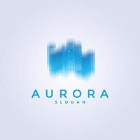 Aurora Light Wave Sky View Logo, Simple Abstract Templet Illustration Design vector