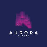 Aurora Light Wave Sky View Logo, Simple Abstract Templet Illustration Design vector