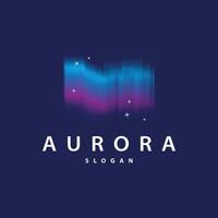 Aurora Light Wave Sky View Logo, Simple Abstract Templet Illustration Design vector