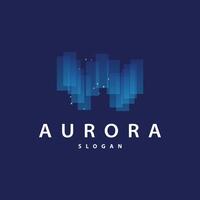 Aurora Light Wave Sky View Logo, Simple Abstract Templet Illustration Design vector