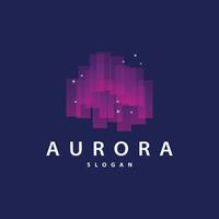 Aurora Light Wave Sky View Logo, Simple Abstract Templet Illustration Design vector