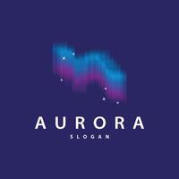 Aurora Light Wave Sky View Logo, Simple Abstract Templet Illustration Design vector