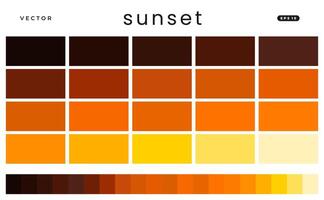 Sunset Color Scheme Palettes vector